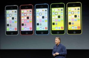 Phil Schiller, senior vice president of worldwide marketing for Apple Inc, talks about the new iPhone 5C at Apple Inc's media event in Cupertino