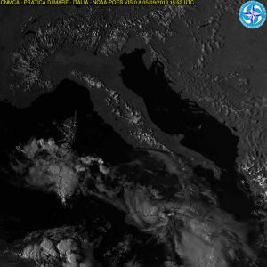 La formazione dei temporali fra Sardegna e Sicilia