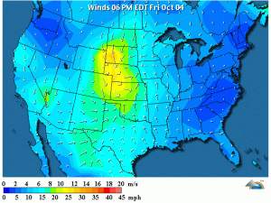 I forti venti settentrionali in azione fra South Dakota e Nebraska