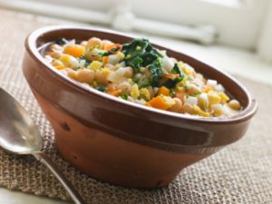Bowl of Silverbeet and Chickpea Broth