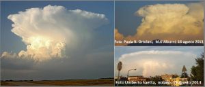 Figura 1: Cumulonembi ad incudine: nubi imponenti che raggiungono i limiti della troposfera