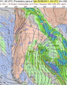 La configurazione ideale per l'attivazione del freddo "Pampero" sulle pianure argentino
