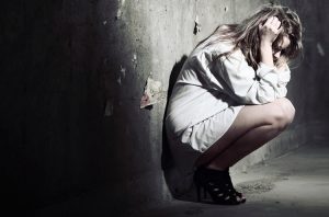 woman in depression indoors shoot