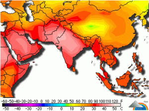 Temperature prossime i +50°C in gran parte del Pakistan centro-meridionale