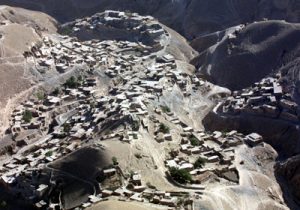 An aerial view taken 16 September 2001 shows a vil