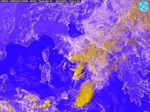 La "Multicella temporalesca" che ha attraversato la Sicilia in giornata apportando rovesci e temporali