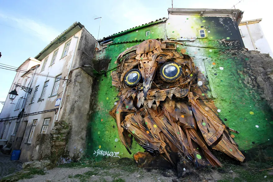 Street art di Artur Bordalo: una meravigliosa fusione tra murales e ...
