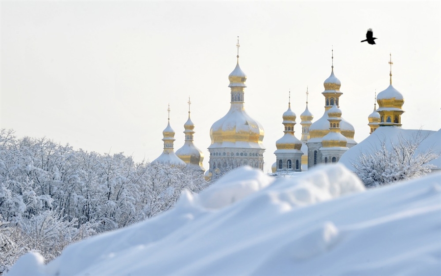 La potente tempesta di neve che sommerse Kiev nel Marzo del 2013, quando  cadde fino ad un metro di neve