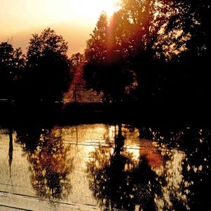 Tramonto in risaia lomellina nei dintorni di zerbolò