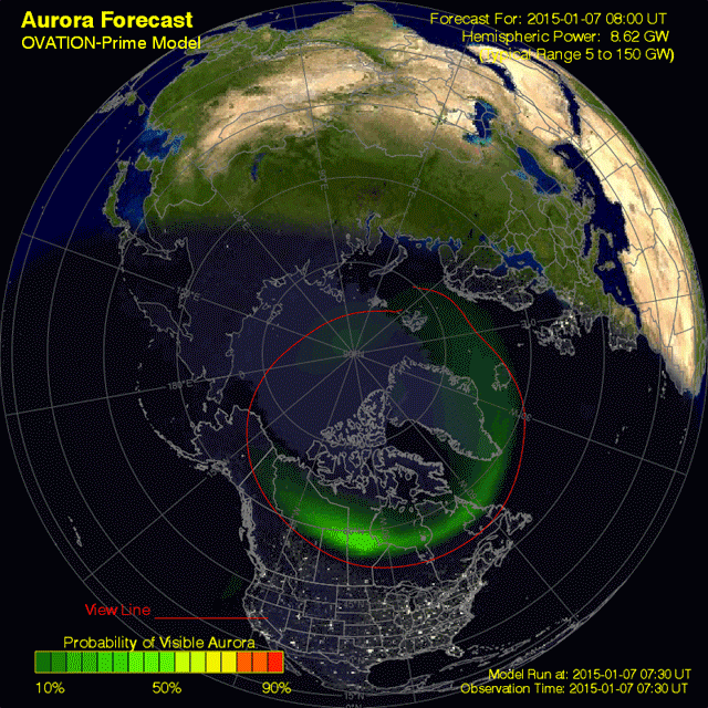emisfero nord tempesta solare