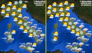 previsioni meteo martedì 27 e mercoledì 28 gennaio 2015