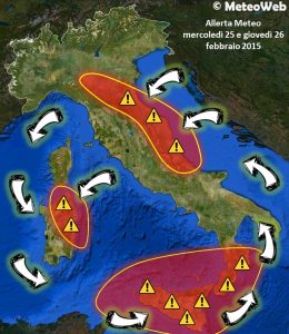 allerta meteo italia maltempo rischio