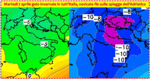 allerta meteo gelo martedì 7 aprile italia