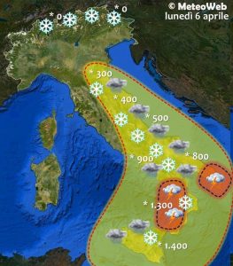 previsioni meteo pasquetta lunedì 6 aprile