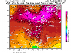 L'estesa onda di calore presente fra l'Iran e la penisola Arabica