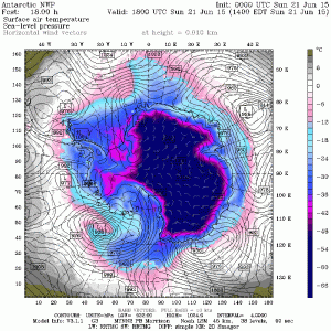 Si nota il sensibile raffreddamento del Plateau antartico