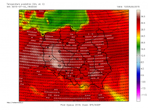 Le temperature eccezionali attese domenica in Polonia, si prevedono picchi di +38°C