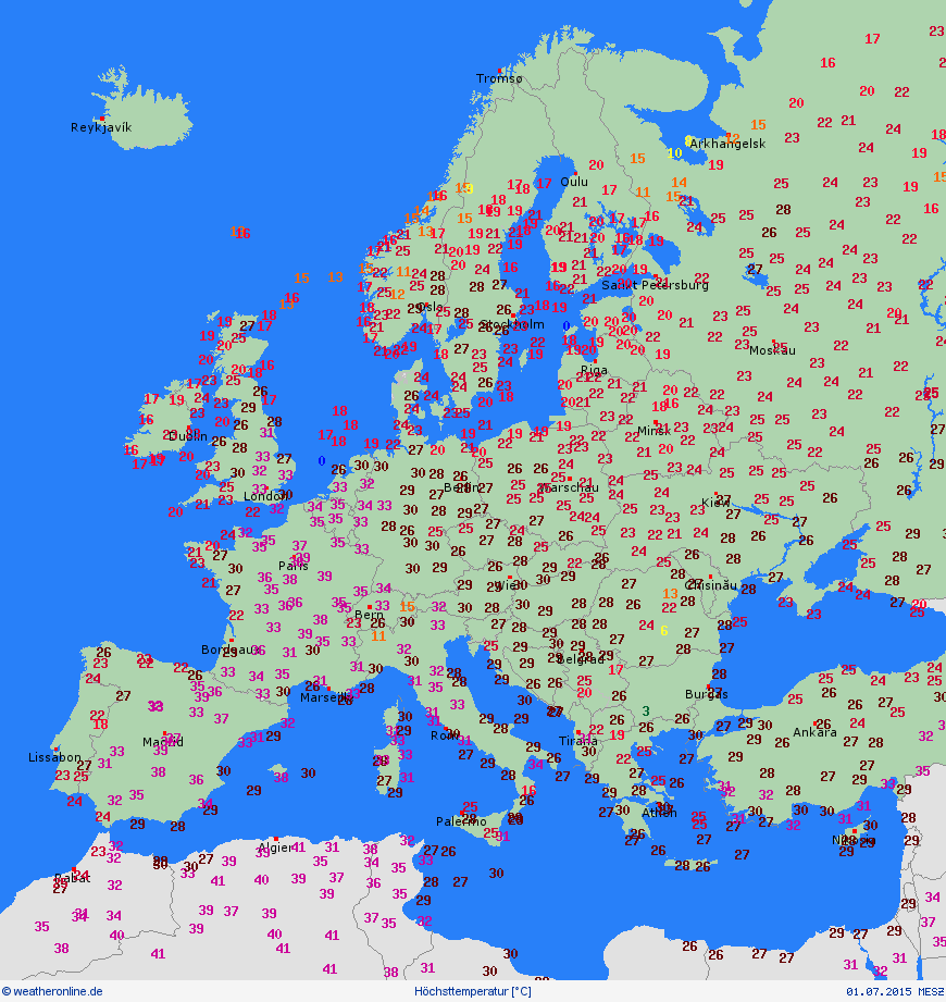 caldo temperature europa