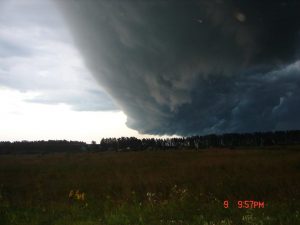 La "supercella" durante la sua fase avanzante. Credit Severe Weather RU