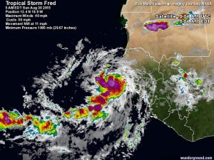 La potente "tropical wave" in uscita dalle coste della Guinea
