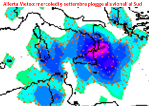 Allerta Meteo Sud Italia mercoledì 9 settembre
