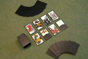 The start of a game of Koi-Koi, just after cards have been dealt.