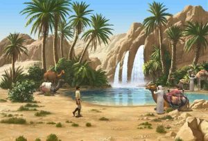 oasi deserto miraggio illusione