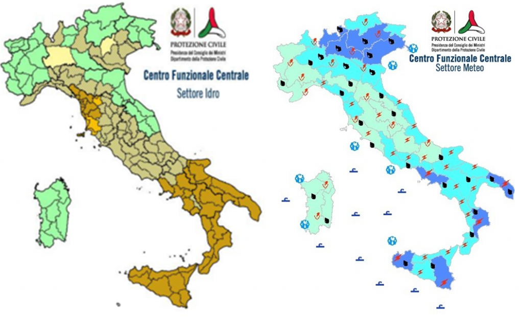 protezione civile allerta meteo giovedì 29 ottobre