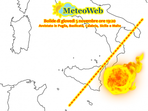 bolide sud italia 5 novembre 2015