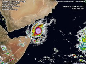 Il passaggio del ciclone tropicale "Megh" sull'isola di Socotra