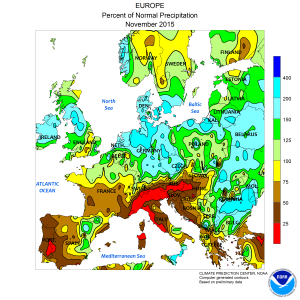Le aree indicate in rosso sono quelle maggiormente colpite dalla siccità (credit NOAA)