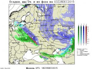 Le precipitazioni nevose attese nel corso delle prossime ore sul comparto russo