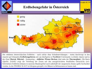 Mappa della Pericolosità Sismica in Austria