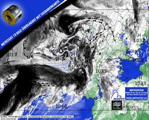 L'intensa perturbazione che nelle prossime ore causerà intense nevicate sulle coste della Norvegia