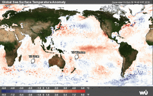 Le forti anomalie termiche positive indotte dal fenomeni di “El Niño”