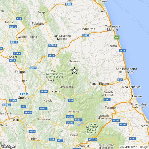 scossa Marche
