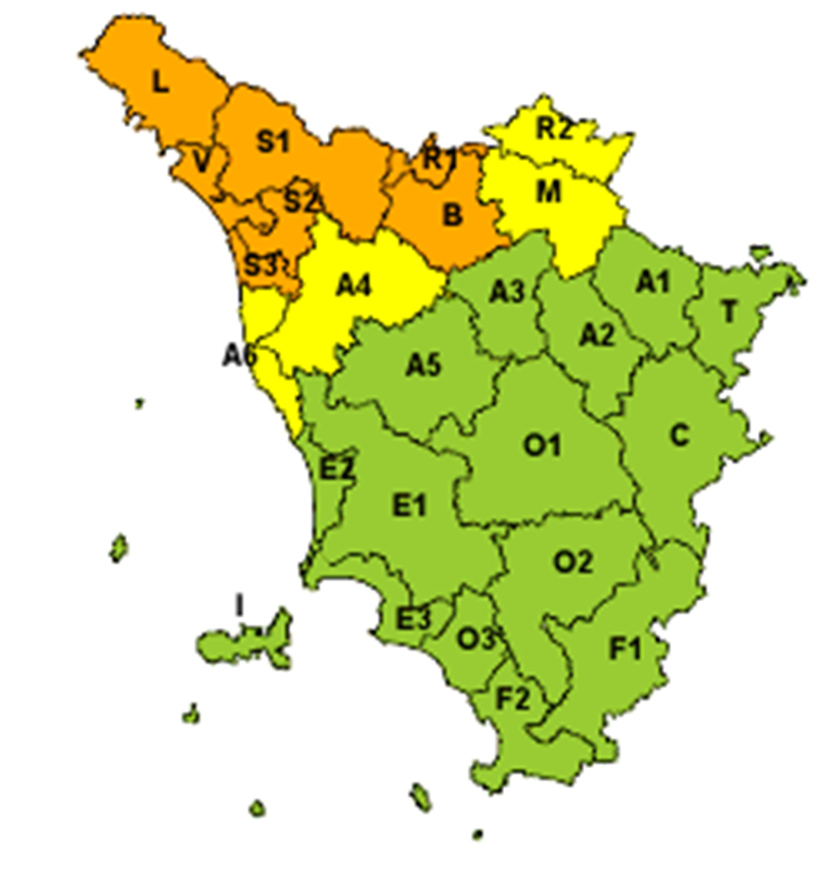 toscana allerta meteo martedì 9 febbraio