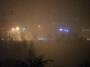 Forte rovescio di neve su Minsk
