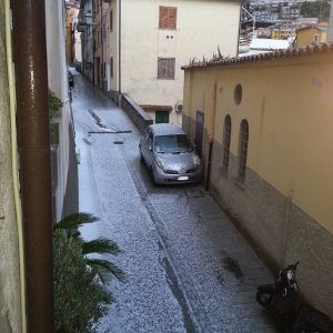 La grandine di stamattina a Porto Santo Stefano (Argentario)