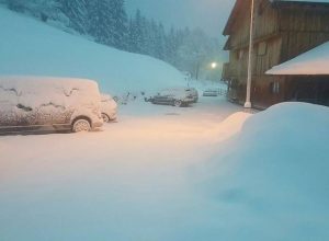 La neve di stamattina a San Vito di Cadore
