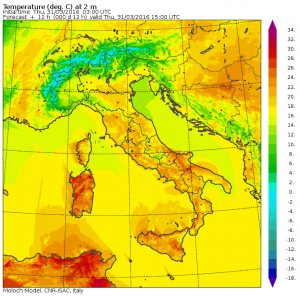 temperature massime oggi