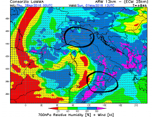 L'avvezione di umidità all'origine del guasto del 1 Maggio