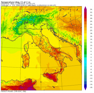 caldo temperature oggi