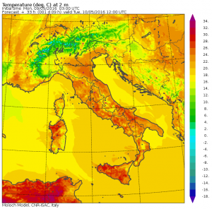 temperature massime domani