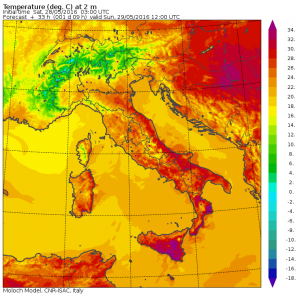 temperature massime domani