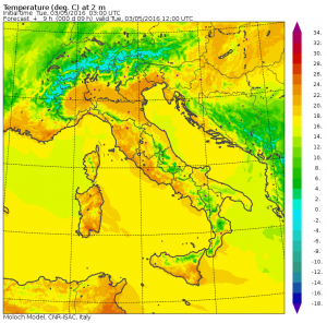 temperature massime oggi