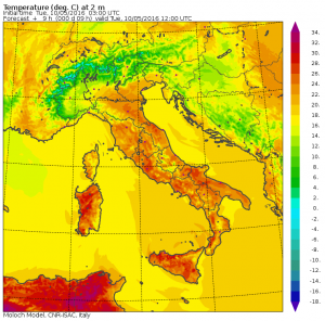 temperature massime oggi