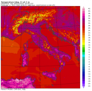 temperature domenica 10 luglio ore 14