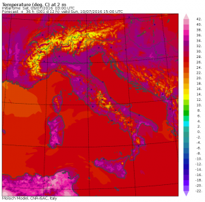 temperature domenica 10 luglio ore 17