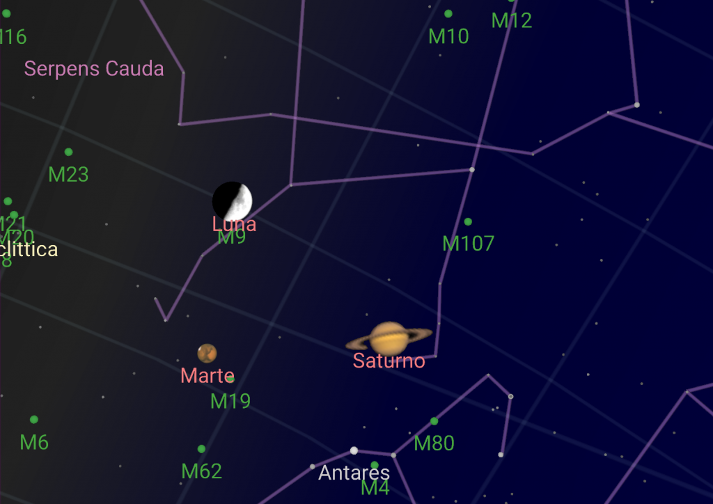 luna marte saturno